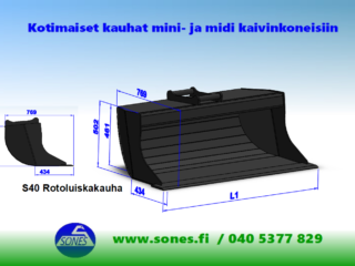 minikauha, minikauhat, kuokkakauha s40, luiskakauha s40, tasauskauha s40, luiskakauha s40, kaapelikauha s40, kaapelikauha