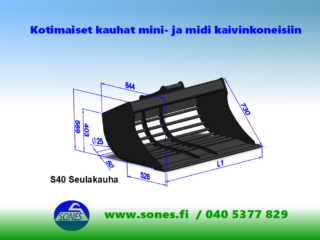 minikauha, minikauhat, kuokkakauha s40, luiskakauha s40, tasauskauha s40, luiskakauha s40, kaapelikauha s40, kaapelikauha