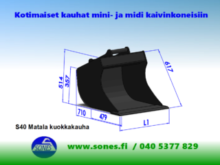 minikauha, minikauhat, kuokkakauha s40, luiskakauha s40, tasauskauha s40, luiskakauha s40, kaapelikauha s40, kaapelikauha