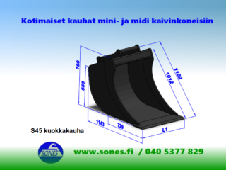 midikauha, midikauhat, kuokkakauha s45, luiskakauha s45, tasauskauha s45, luiskakauha s45, kaapelikauha s45, s45 kaapelikauha